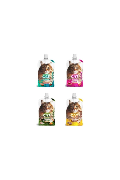EUROGOLD Taze Kedi Et Ezme , Sıvı Kedi Ödül Maması , Kedi Ödül Maması 4 Adet x 100 gr ürün görseli 1