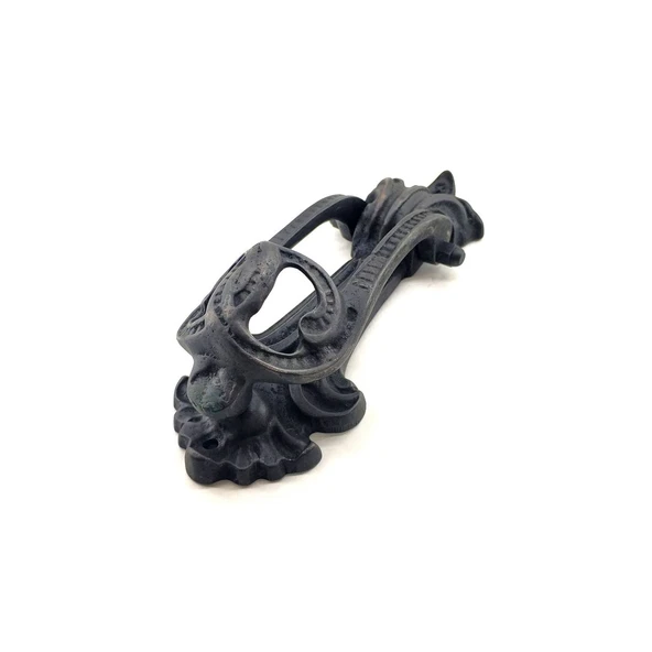 Antika Tarz Dekoratif Pirinç Doğa Kapı Tokmağı, Taktak - 205x73 mm, Oksit TG-1395 340295 ürün görseli 1