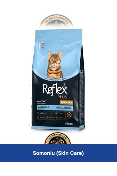 REFLEX Plus Hypoallergenic Skin Care - Cilt Bakımı Somonlu Yetişkin Kedi Maması 1.5 kg ürün görseli 1