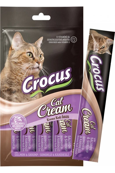 CROCUS Somonlu Ve Karidesli Krema Kedi Ödülü 4x15g ürün görseli 1