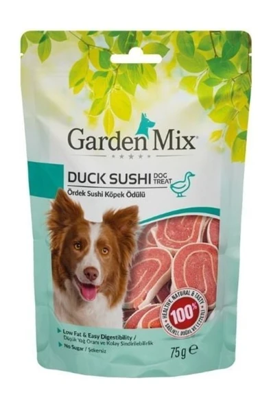 GARDENMİX Garden Mix Ördekli Sushi Düşük Yağlı Şekersiz Köpek Ödül Maması 75 gr ürün görseli 1