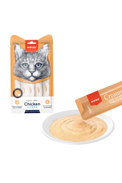 WANPY Tavuklu&Yengeçli Krema Kedi Ödülü 14Gr*5 Adet ürün görseli 1