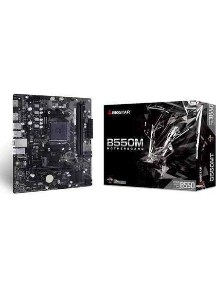 BIOSTAR B550MTDDR4 SATA3 M2 PCIe NVME HDMI DVI PCIe 16X v3.0 AM4 mATX + AMD Ryzen 5 5700X+ AMD Orijinal Fan ürün görseli 1