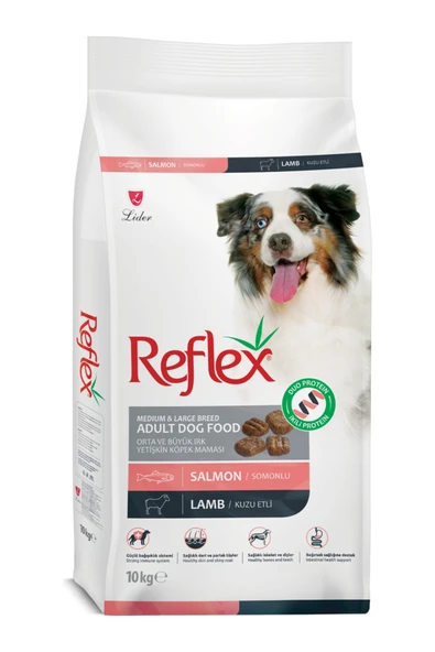 REFLEX Somonlu ve Kuzu Etli Yetişkin Köpek Maması 10kg ürün görseli 1