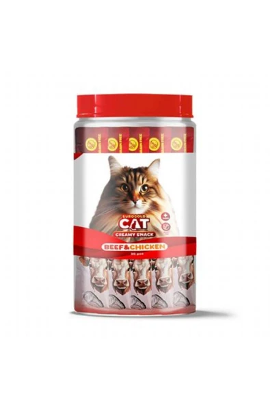 EUROGOLD Cat Sıvı Kedi Ödülü Dana - Tavuk Etli 30x15Gr ürün görseli 1