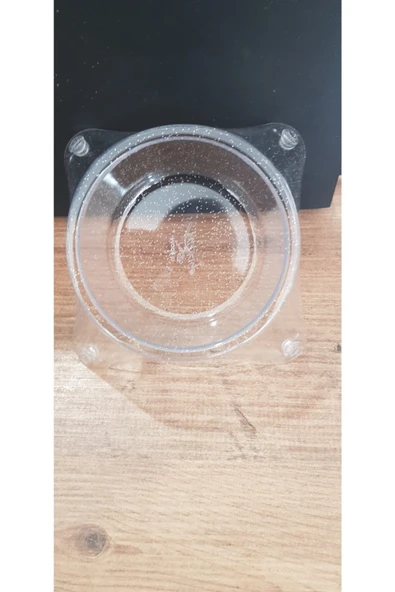 FLİP Evcil Hayvan Kedi Köpek Mama Su Kabı Simli Şeffaf Mini Boy 12cm ürün görseli 1