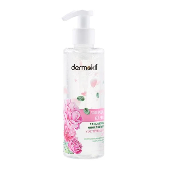 Dermokil % 100 Gül Suyu Canlandırıcı, Nemlendirci Yüz Temizleme Jeli 200 ml ürün görseli 1