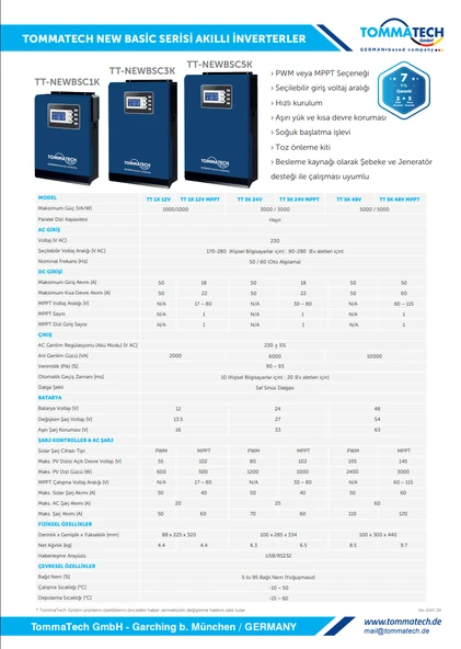 TommaTech New 5K 48V 1Faz Akıllı İnverter - Resim 2