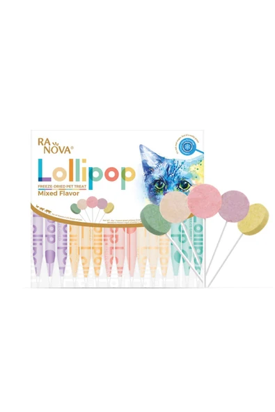 Ranova Karışık Lezzetli Lolipop Dondurulabilir Kedi Ödülü 1,4gr 15li ürün görseli 1