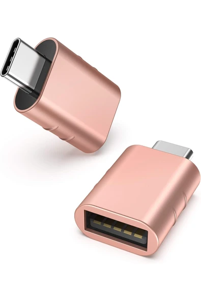 USB-C to USB 3.0 Adaptör 2’li Set Kompakt Pembe Dönüştürücü Yüksek Performanslı Pratik Seti ürün görseli 1