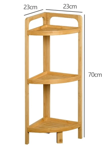 Bambu 3 Katlı Köşe Raf - Resim 2