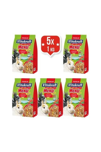 VİTAKRAFT Menü Vital Premium Tavşan Yemi 1Kg X 5 Adet ürün görseli 1