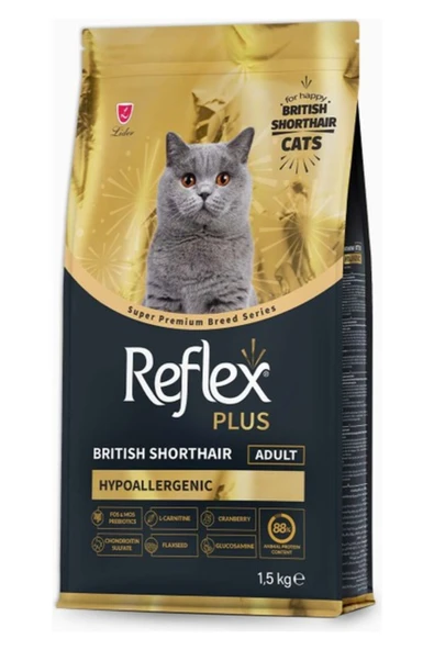 REFLEX Plus british shorthair Yetişkin Kedi Maması 1.5 kg ürün görseli 1