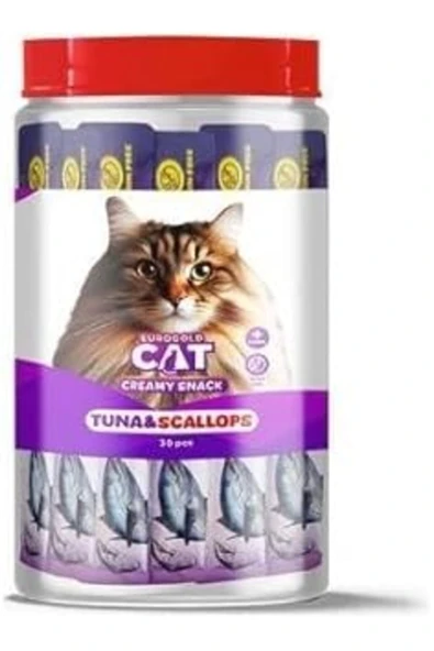 MU ART AHŞAP Eurogold Cat Sıvı Kedi Ödülü Ton Balıklı Ve Deniz Taraklı 30x15 gr ürün görseli 1