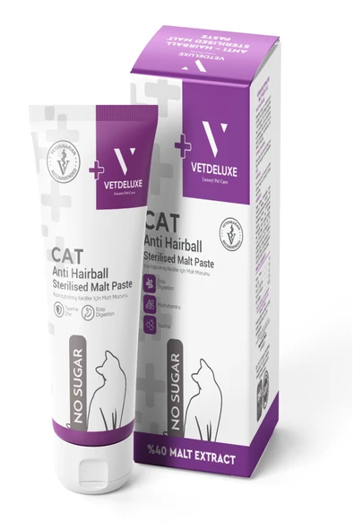 VETDELUXE  Adult Cat Malte Paste Kısır Kediler İçin Tüy Yumağı Önleyici Kedi Malt Macunu 100 Gr ürün görseli 1