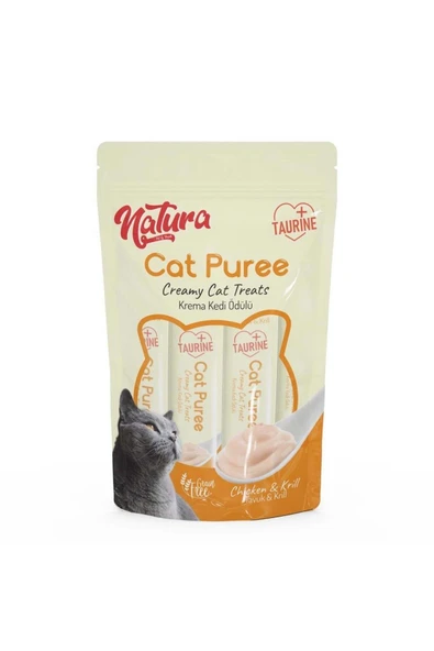 Eco Natura Pet Kedi Püre Kremli Tavuk Krill 5 X 12 gr ürün görseli 1