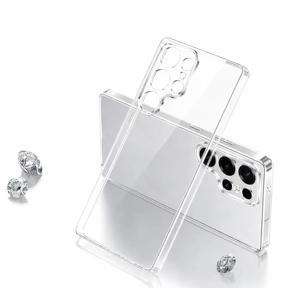 Samsung Galaxy S23 Ultra Uyumlu Kılıf Şeffaf Kamera Korumalı 3D ürün görseli 1