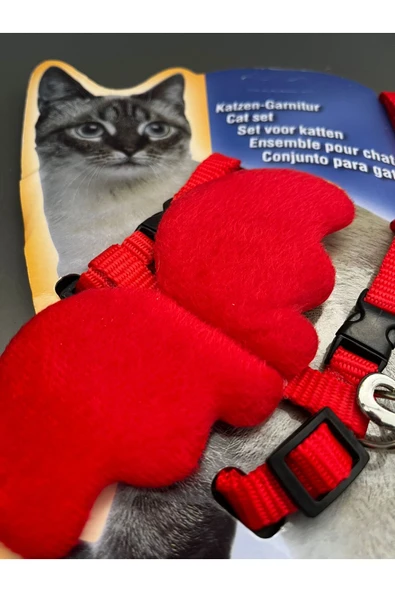 Melek Kanatlı Kedi Göğüs Tasması Gezdirme İpi Takım Ayarlanabilir ürün görseli 1