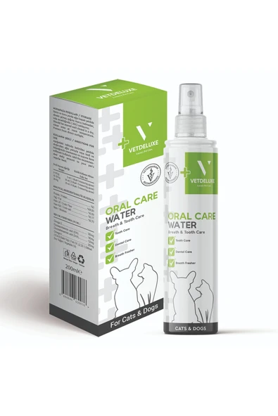 VETDELUXE Dental Water Kedi Ve Köpekler Için Ağız Bakım Suyu, Ağız Koku Ve Tartar Giderici 200 ml ürün görseli 1