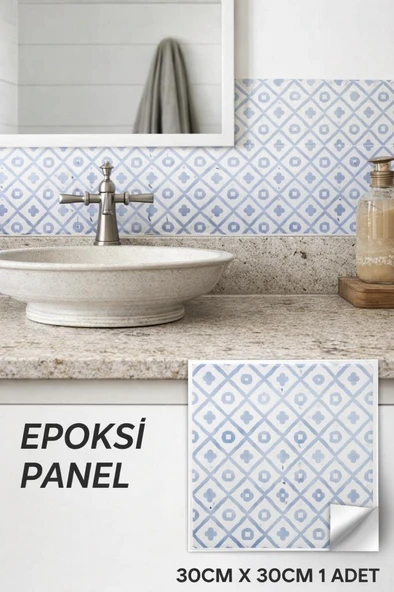 30cm×30cm Bluessa Epoksi 1 Adet 3D Yapışkanlı Duvar Paneli Kağıdı Sticker Mutfak Banyo Salon Ofis ürün görseli 1