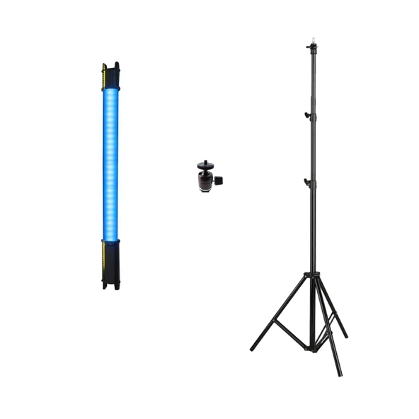 GDX TB-60 RGB 60 cm Tekli Tüp Işık Seti 260 cm Işık Ayağı + BALL-02 Ballhead Başlık ürün görseli 1