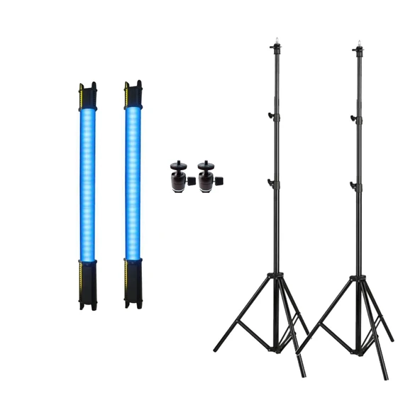 GDX TB-60 RGB 60 cm Tekli Tüp Işık Seti 260 cm Ayaklı YouTube ve Video Çekim Işığı ürün görseli 1