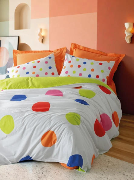 Cotton Box Çift Kişilik Nevresim Takımı Dotsy Turuncu ürün görseli 1