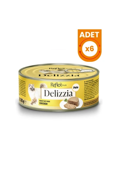 Reflex Plus Delizzia Kıyılmış Tavuklu Yetişkin Konserve Kedi Maması 85 Gr 6 Adet ürün görseli 1