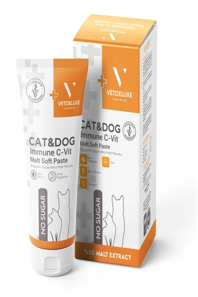 VETDELUXE Immune C-vit Malt Paste C Vitaminli Kedi Ve Köpek Malt Macunu 100 gr ürün görseli 1