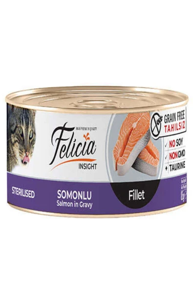 Felicia İnsight Tahılsız Somon Filetolu Kısırlaştırılmış Kedi Pouch Yaş Mama (85 g) ürün görseli 1