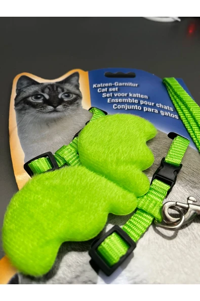 Melek Kanatlı Kedi Göğüs Tasması Gezdirme İpi Takım Ayarlanabilir ürün görseli 1