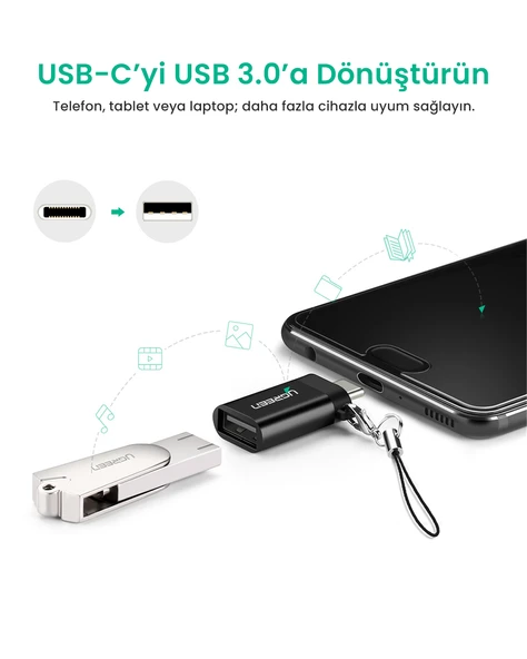 UGREEN Type-C to USB 3.0 Dönüştürücü, 50283 - Resim 4