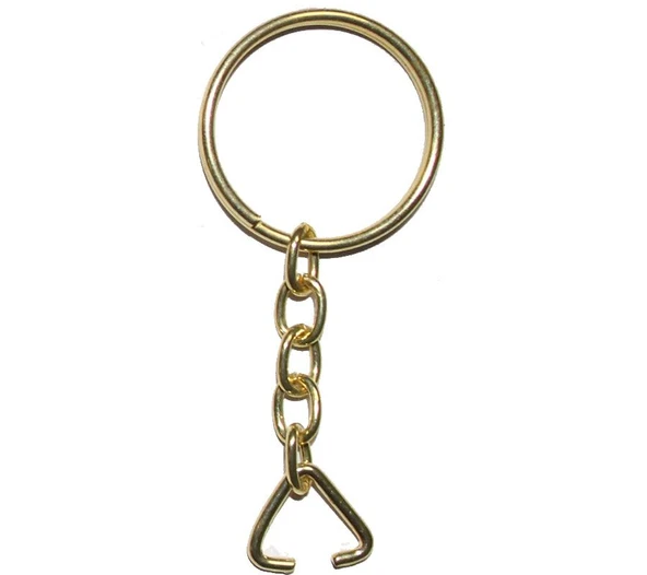Anahtarlık Halkası, Halka + Zincir + Üçgen, 24mm, Altın, Sarı, 1000 Adet TG-1395 340530 ürün görseli 1