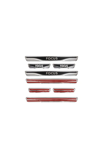 BRSPLAST Focus Uyumlu Kapı Eşiği Karbon Krom 4 Parça - Resim 4