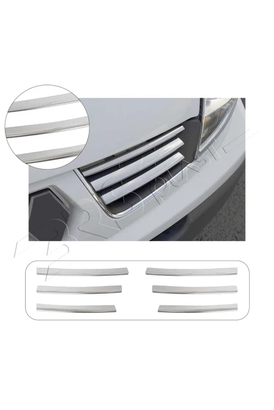 BRSPLAST Renault Trafic Uyumlu 2010-2014 Krom Ön Panjur 6 Parça Paslanmaz Çelik ürün görseli 1