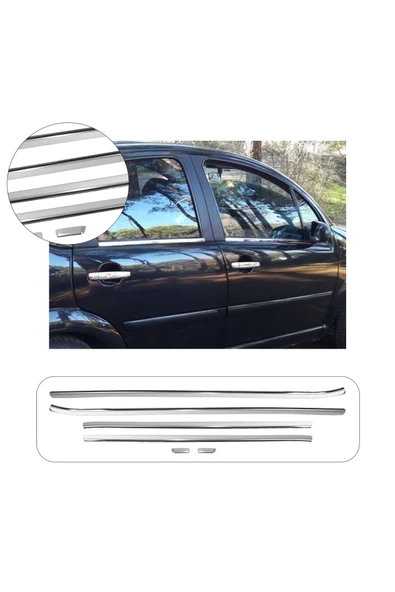BRSPLAST Citroen C3 Uyumlu 2009 Ve Üzeri Krom Cam Çıtası 6 Parça Paslanmaz Çelik ürün görseli 1