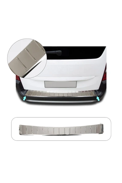 BRSPLAST Citroen Berlingo Uyumlu 2019 ve Üzeri Krom Arka Tampon Üstü Koruma Paslanmaz Çelik ürün görseli 1