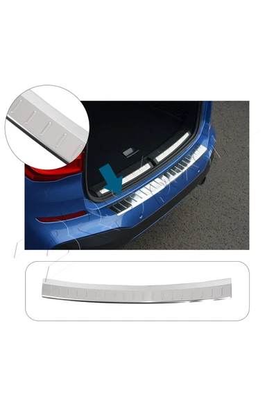 BRSPLAST BMW 2 Serisi F45 Uyumlu 2014 ve Üzeri Krom Arka Tampon Üstü Koruma Paslanmaz Çelik ürün görseli 1
