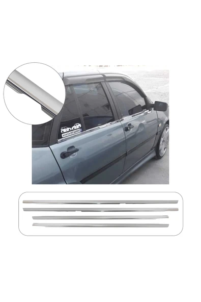 BRSPLAST Fiat Tempra Uyumlu 1992-1998 Krom Cam Çıtası 4 Parça Paslanmaz Çelik ürün görseli 1