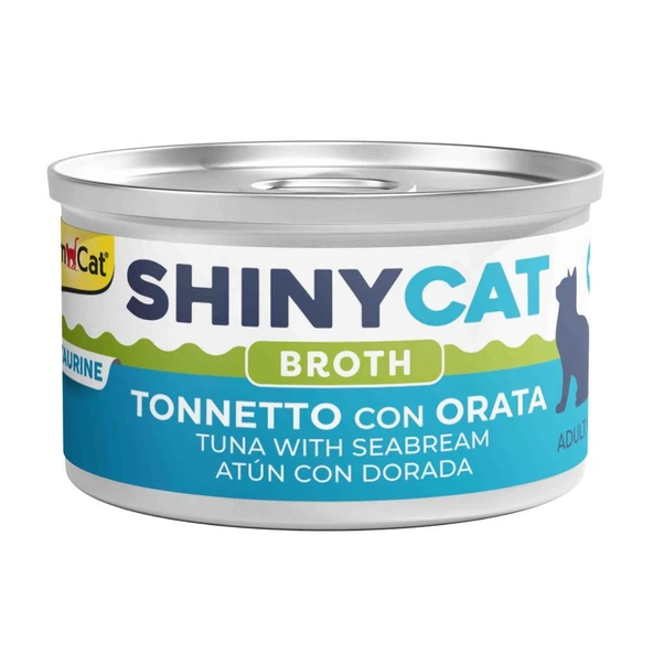 Gimcat Shinycat Broth Ton Balıklı ve Çipuralı Kedi Konservesi 70 gr ürün görseli 1