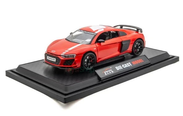 Mınıauto Audi R8 Kırmızı 1:24 Metal Çek Bırak Kapıları Açılan Sesli Işıklı Araba ürün görseli 1