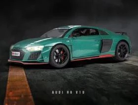 Mınıauto Audi R8 Yeşil 1:24 Metal Çek Bırak Kapıları Açılan Sesli Işıklı Araba ürün görseli 1