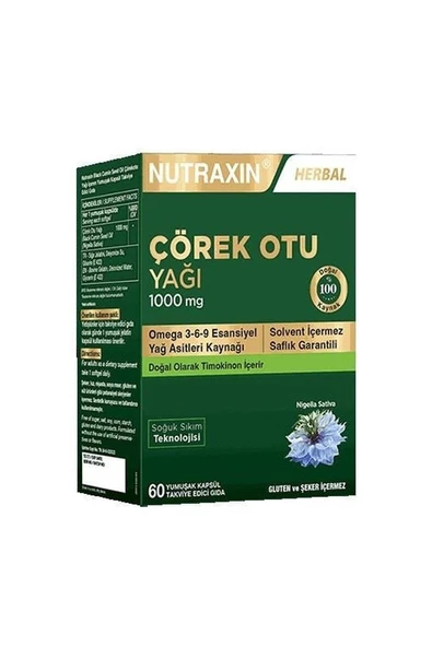 Nutraxin Çörek Otu Yağı 1000mg 60 Kapsül ürün görseli 1