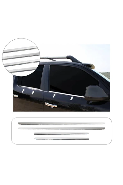 BRSPLAST Volkswagen Amarok 2010 Ve Üzeri Krom Cam Çıtası 4 Parça Paslanmaz Çelik ürün görseli 1