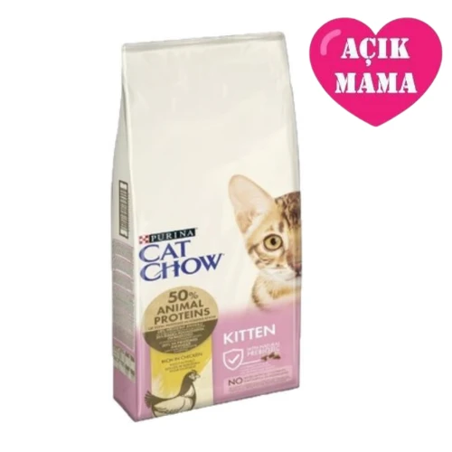Cat Chow Kitten Tavuklu 3 kg Yavru Kedi Maması - Açık Paket ürün görseli 1