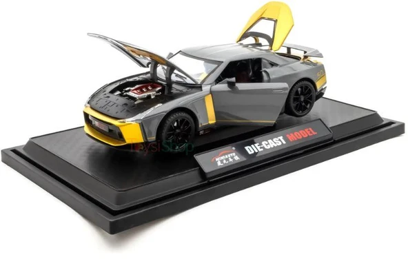 Mınıauto Nıssan GTR50 Gri 1:24 Metal Çek Bırak Kapıları Açılan Sesli Işıklı Araba ürün görseli 1
