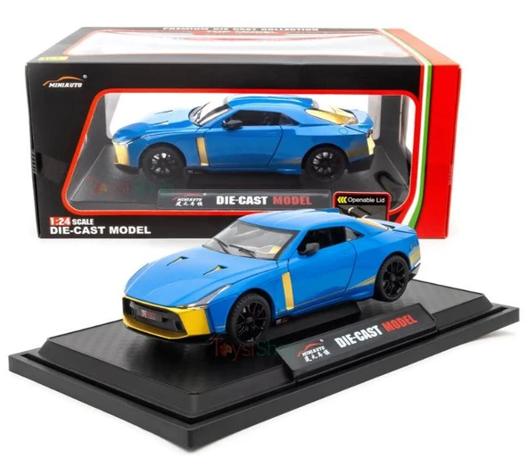 Mınıauto Nıssan GTR50 Mavi 1:24 Metal Çek Bırak Kapıları Açılan Sesli Işıklı Araba ürün görseli 1