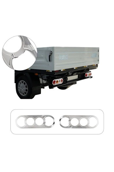 BRSPLAST Ford Transit Kamyonet Uyumlu 2007-2019 Krom Stop Çerçevesi 2 Parça Paslanmaz Çelik ürün görseli 1