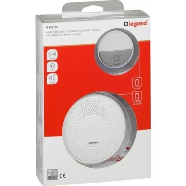 Legrand Kablosuz Kapı Zili 094252 Comfort Beyaz Renk ürün görseli 1