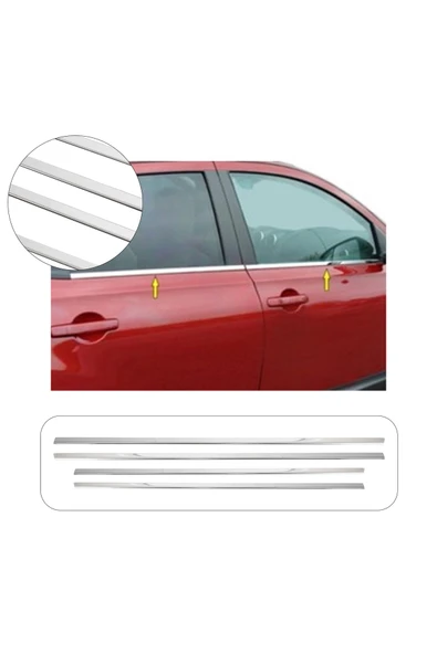 BRSPLAST Nissan Qashqai Uyumlu 2010-2017 Krom Cam Çıtası 4 Parça Paslanmaz Çelik ürün görseli 1